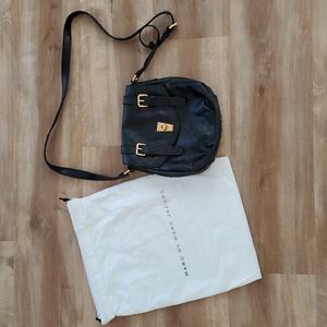 Marc by Marc Jacobs Black Leather Crossbody Bag with Gold Hardware